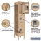 Salsbury Industries 3 Tier Vented Locker, 12"Wx66"Hx18"D, 3 Door, Tan, Unassembled 73158TN-U - alternate 4